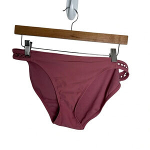 Xhilaration Rose Colored Low Rise Swim Buttoms Size Large